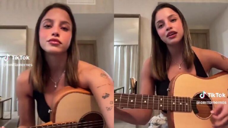 Emilia Mernes deslumbró al interpretar una balada romántica acústica